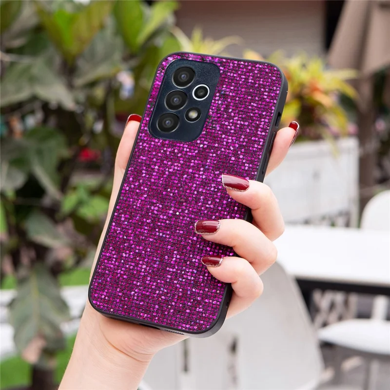For Samsung Galaxy A23 5G (Global Version) / A23 4G TPU Case Sequins Mobile Phone Cover - Purple
