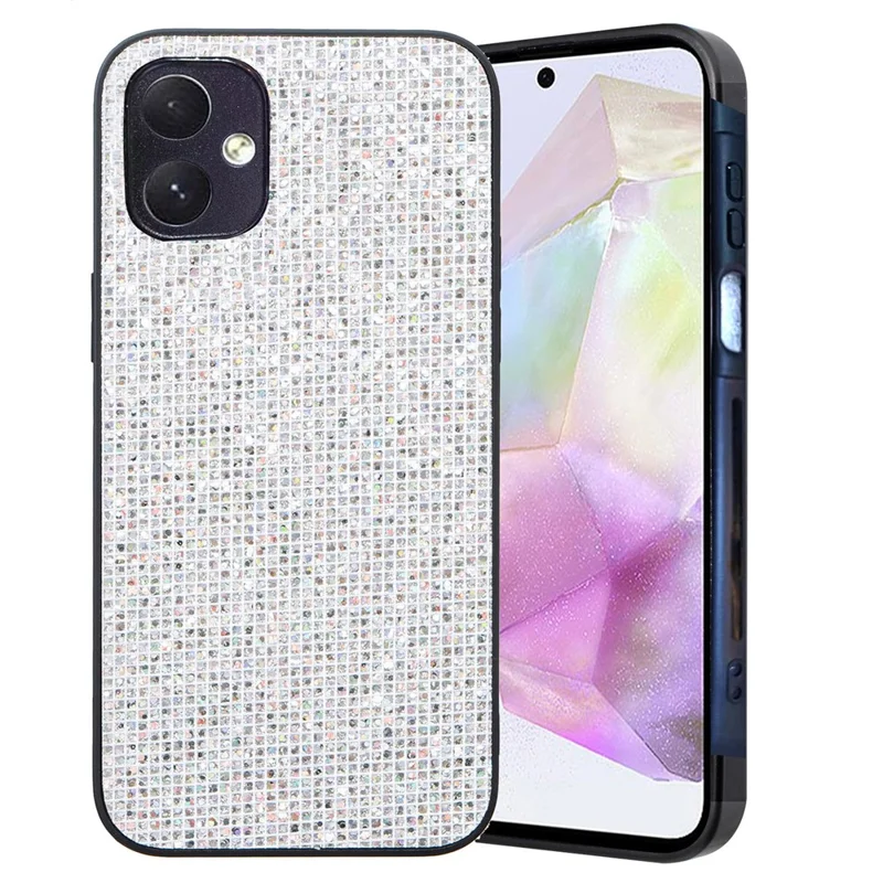 For Samsung Galaxy A05 4G TPU Case Glitter Sequins Protective Phone Cover - White