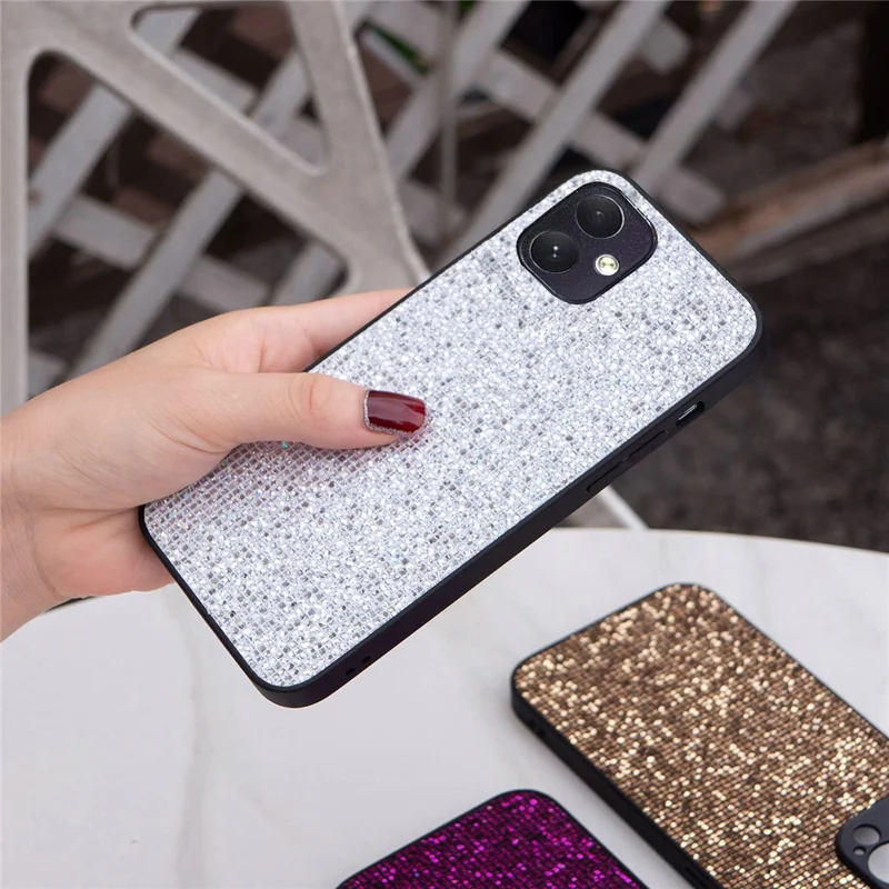 For Samsung Galaxy A05 4G TPU Case Glitter Sequins Protective Phone Cover - White