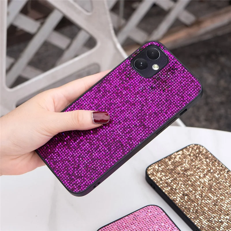 For Samsung Galaxy A05 4G TPU Case Glitter Sequins Protective Phone Cover - Purple