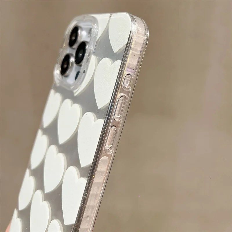 For iPhone 15 Pro Case Slim-Fit Phone Back Cover Wholesale TPU+PC Phone Protective Shell - Black Heart