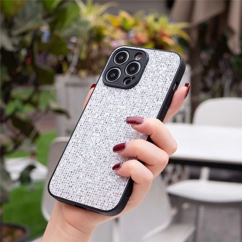 Funda para iPhone 15 Pro Caso Lentejuelas Brillantes Flexible TPU Funda Telefónica Al Por Mayor - Blanco