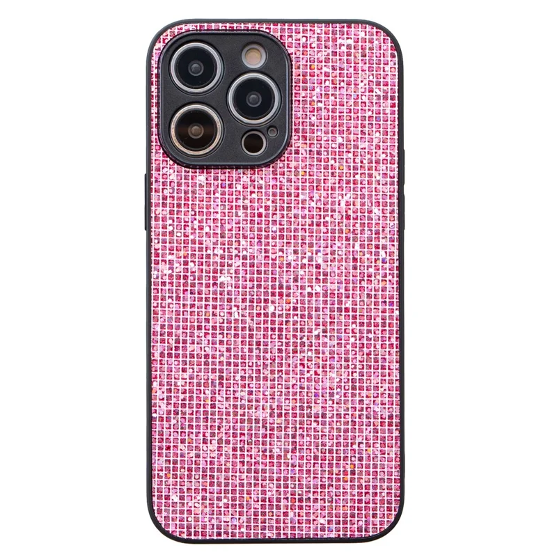 For iPhone 15 Pro Case Shiny Sequins Flexible TPU Phone Cover Wholesale - Pink