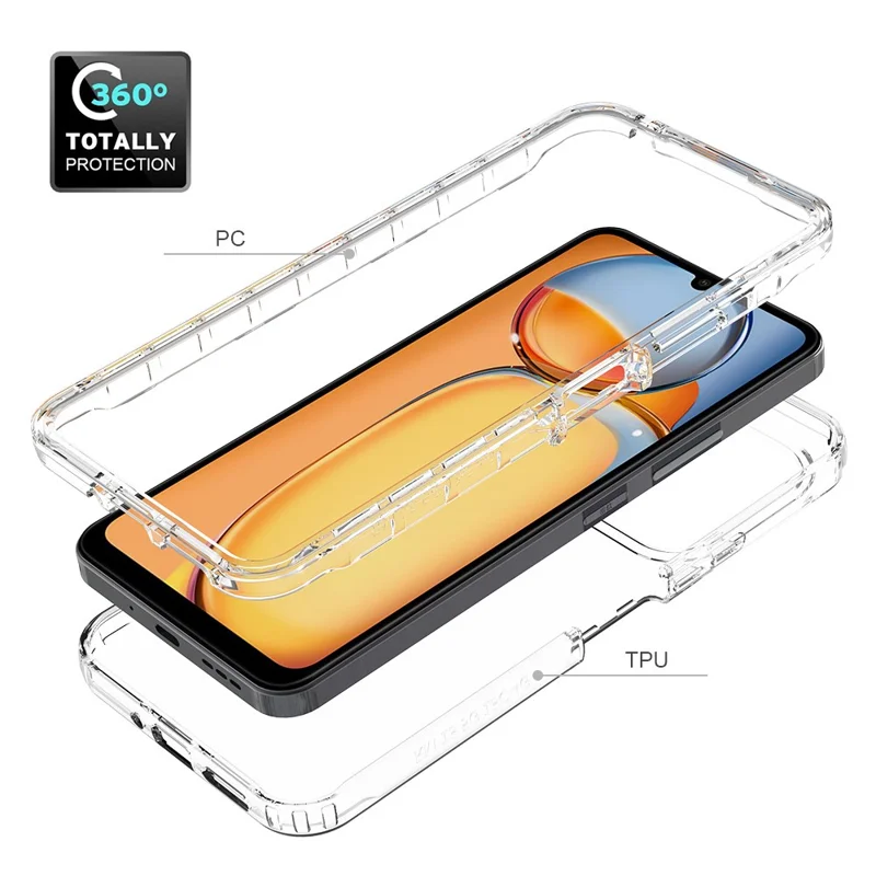 For Xiaomi Redmi 13C 4G / 13C 5G / Poco C65 4G Case PC+TPU Gradient Color Mobile Phone Cover - Gradient Red