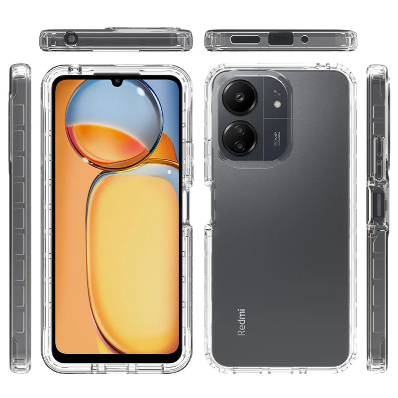 For Xiaomi Redmi 13C 4G / 13C 5G / Poco C65 4G Case PC+TPU Gradient Color Mobile Phone Cover - Gradient Red