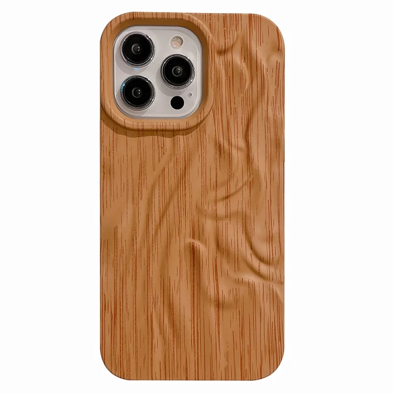 For iPhone 13 Pro 6.1 inch Case Wrinkled Wood Texture TPU Shockproof Phone Cover - Style A