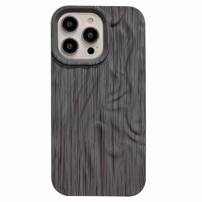 For iPhone 13 Pro 6.1 inch Case Wrinkled Wood Texture TPU Shockproof Phone Cover - Style C