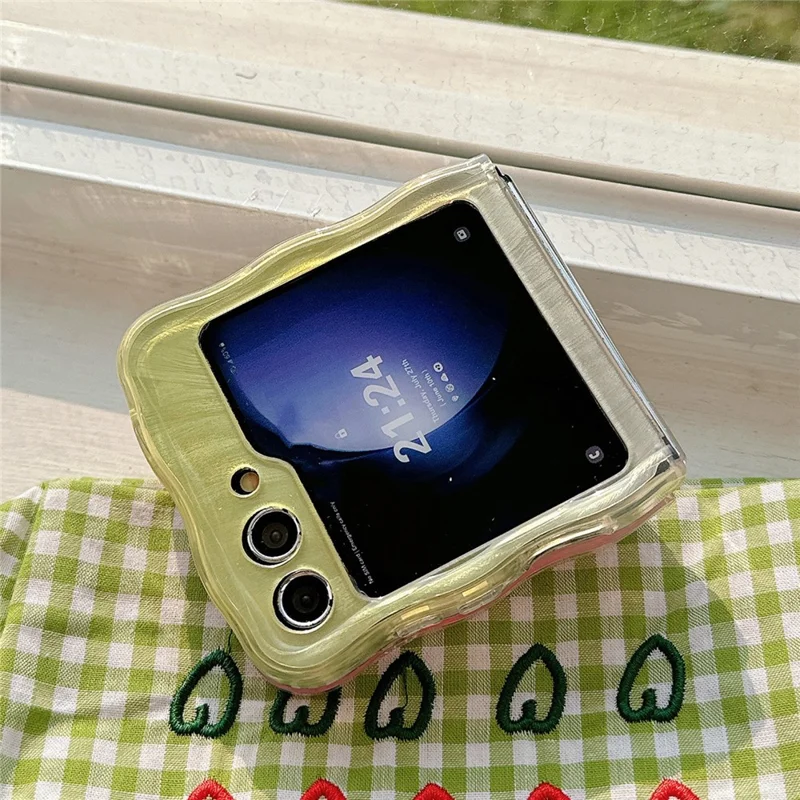 Para Samsung Galaxy Z Flip5 5G Case Gradient Surface Hard PC Phone Cover - Yellow