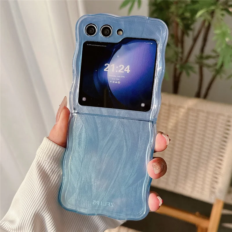 For Samsung Galaxy Z Flip5 5G Case Gradient Surface Hard PC Phone Cover - Blue