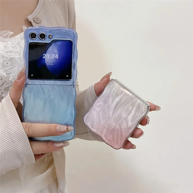 For Samsung Galaxy Z Flip5 5G Case Gradient Surface Hard PC Phone Cover - Blue