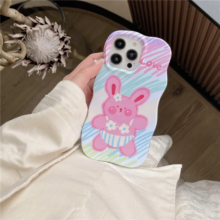 Per iPhone 15 Pro Graffiti Animal Water Transfer Printing Detachable 2-in-1 Wavy Edge TPU Phone Case - Stile 3