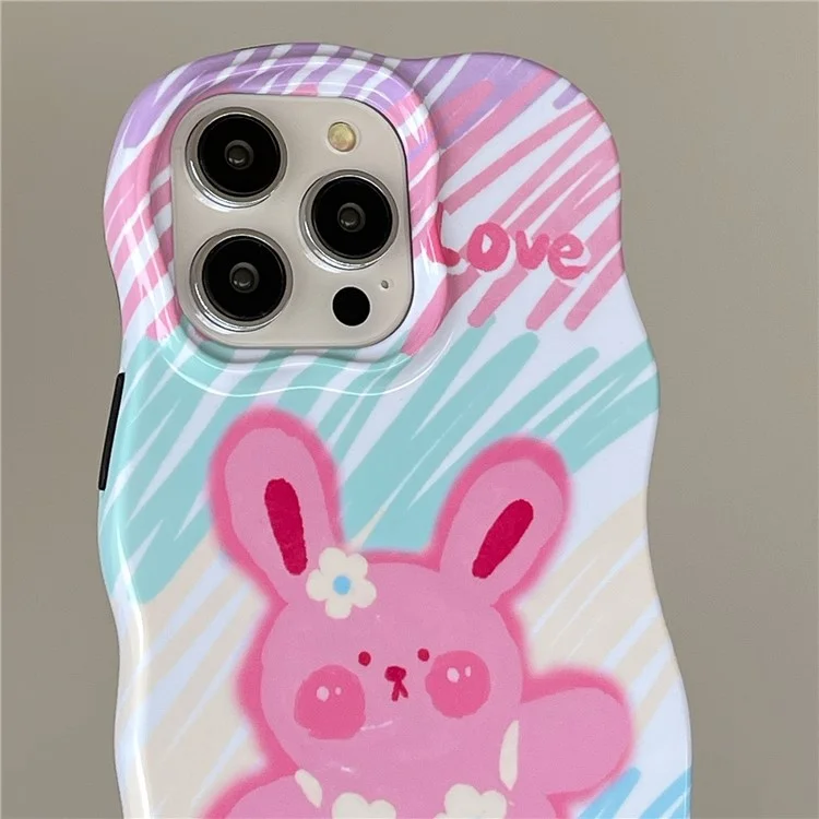 Per iPhone 15 Pro Graffiti Animal Water Transfer Printing Detachable 2-in-1 Wavy Edge TPU Phone Case - Stile 3
