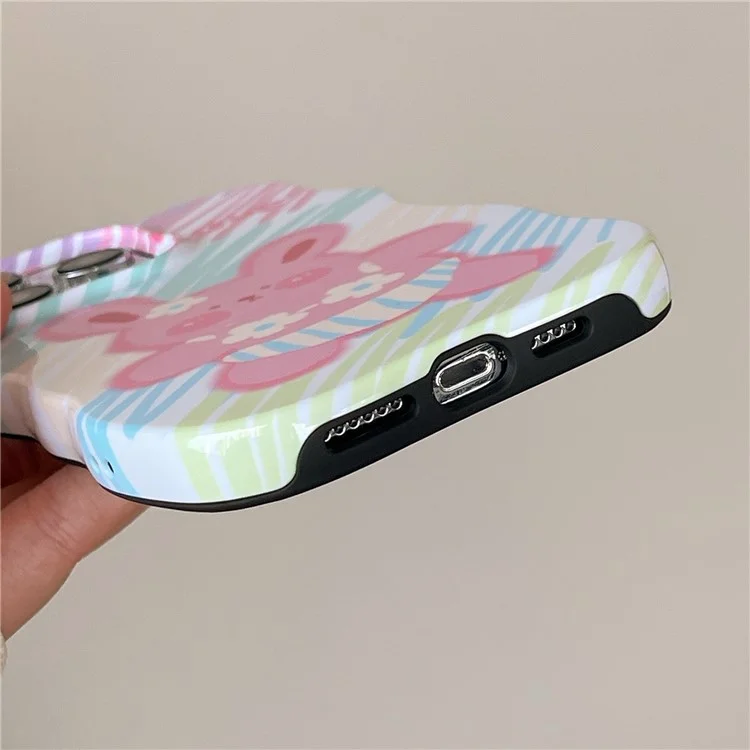 Per iPhone 15 Pro Graffiti Animal Water Transfer Printing Detachable 2-in-1 Wavy Edge TPU Phone Case - Stile 3