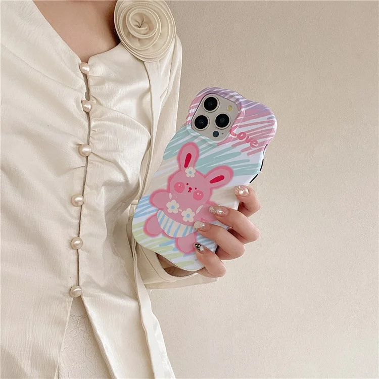 Per iPhone 15 Pro Graffiti Animal Water Transfer Printing Detachable 2-in-1 Wavy Edge TPU Phone Case - Stile 3