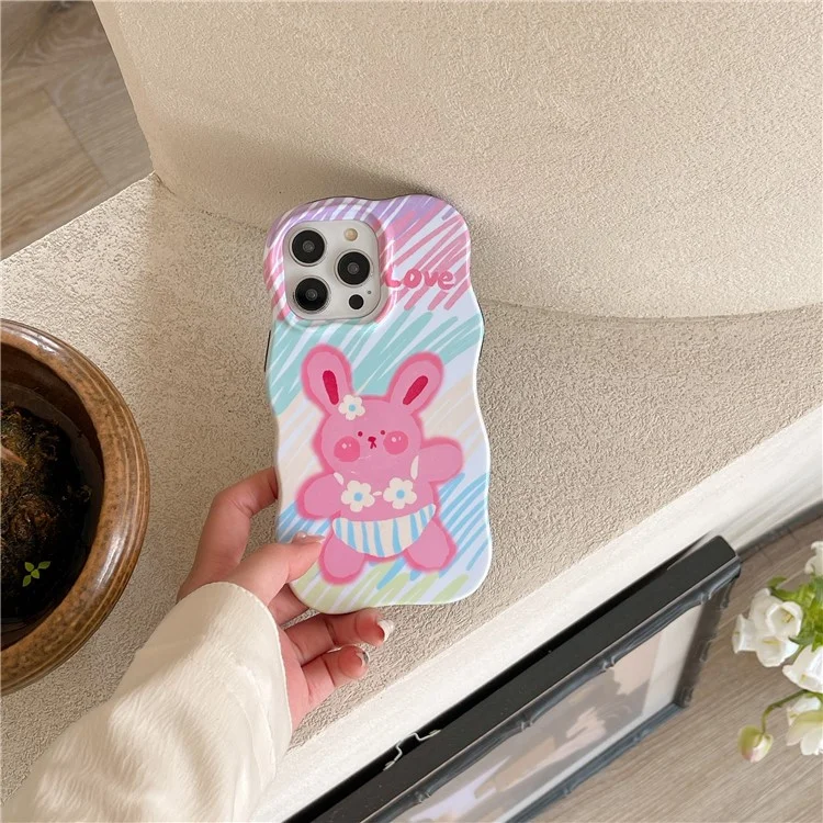 Per iPhone 15 Pro Graffiti Animal Water Transfer Printing Detachable 2-in-1 Wavy Edge TPU Phone Case - Stile 3