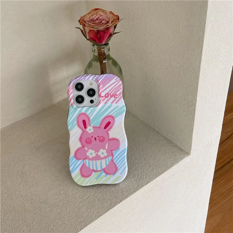 Per iPhone 15 Pro Graffiti Animal Water Transfer Printing Detachable 2-in-1 Wavy Edge TPU Phone Case - Stile 3