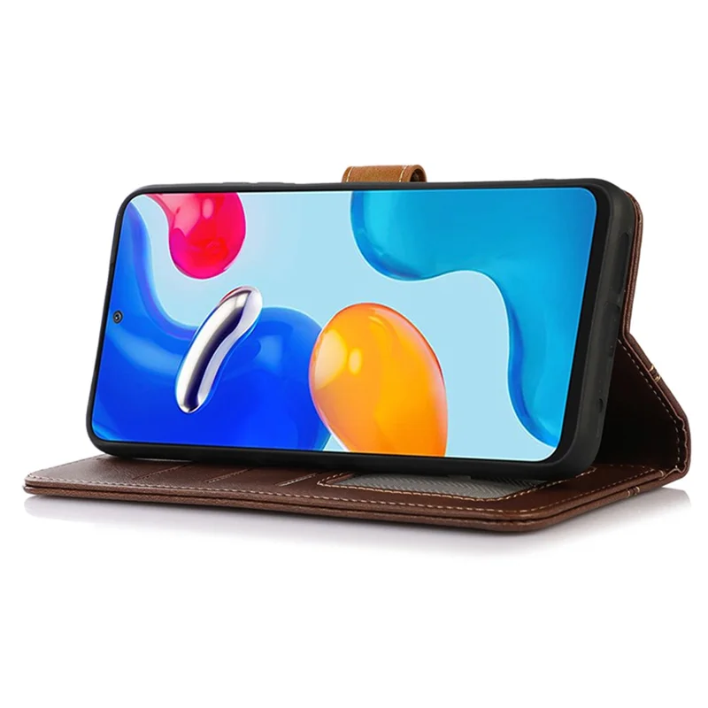 For iPhone 16 Pro Max Case Leather Wallet Stand Calf Texture Phone Protective Cover - Coffee