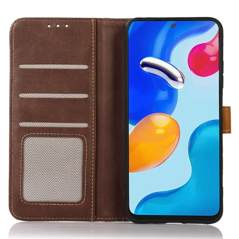 For iPhone 16 Pro Max Case Leather Wallet Stand Calf Texture Phone Protective Cover - Coffee