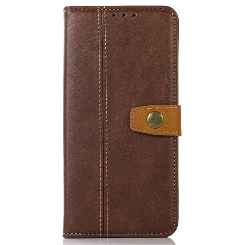 For iPhone 16 Pro Max Case Leather Wallet Stand Calf Texture Phone Protective Cover - Coffee