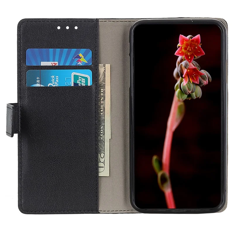 For Sony Xperia 1 VI Case Viewing Stand Leather Wallet Anti-Shock Phone Cover - Black