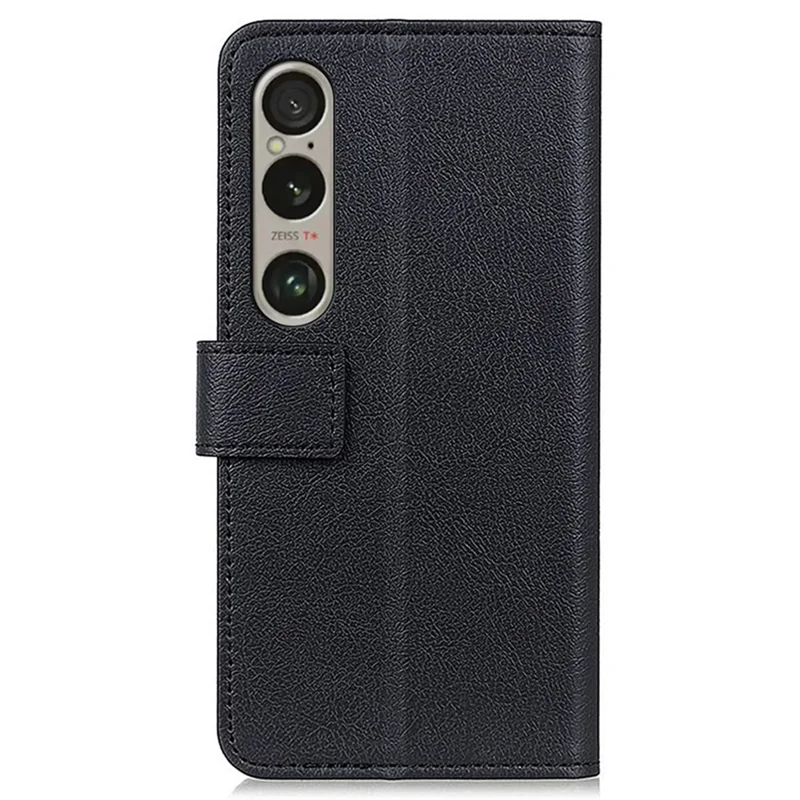 For Sony Xperia 1 VI Case Viewing Stand Leather Wallet Anti-Shock Phone Cover - Black