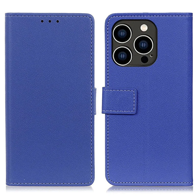 Für iPhone 16 Pro Max Hülle Portemonnaie Leder+TPU Schützende Telefonabdeckung - Blau