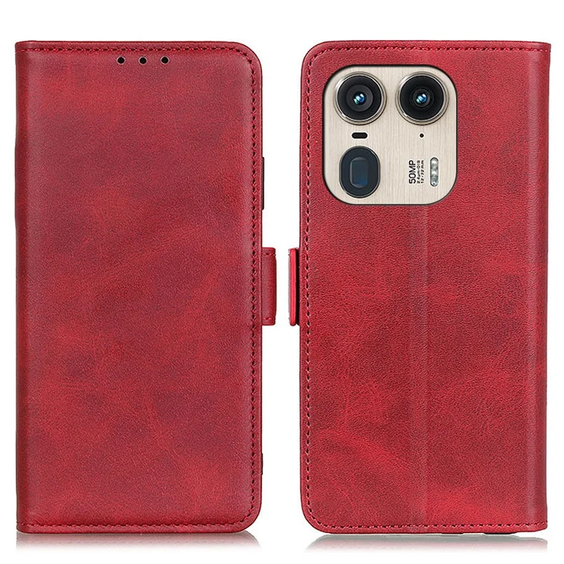 For Motorola Edge 50 Ultra 5G / Moto X50 Ultra 5G Case Anti-Scratch Leather Wallet Phone Cover - Red