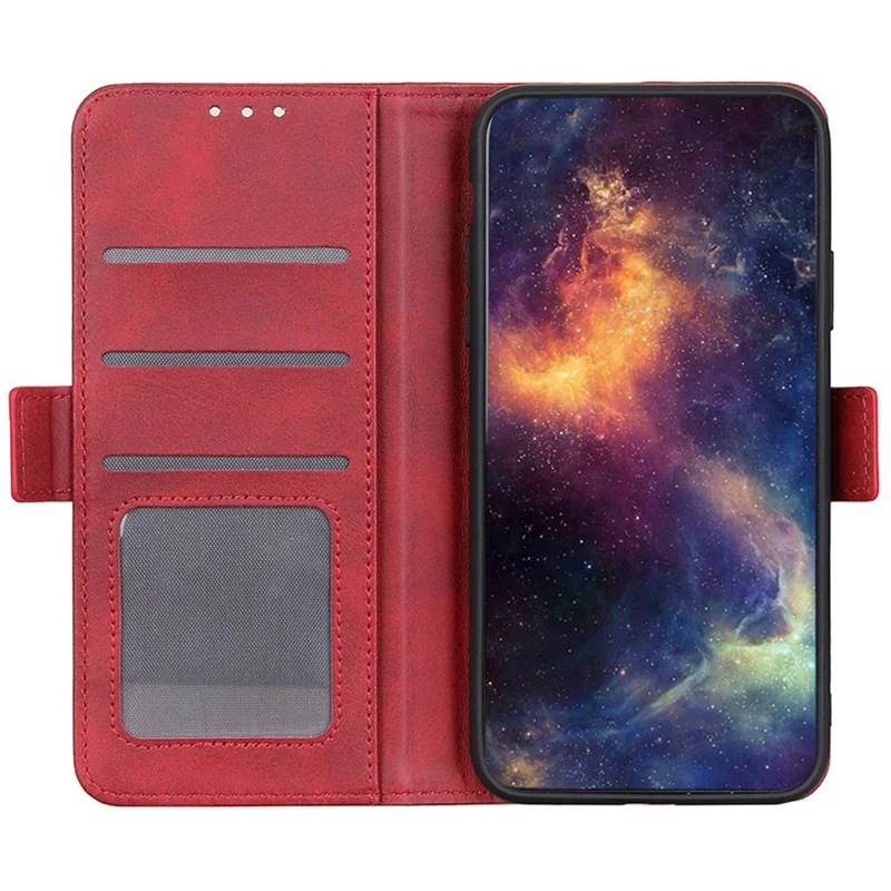 For Motorola Edge 50 Ultra 5G / Moto X50 Ultra 5G Case Anti-Scratch Leather Wallet Phone Cover - Red
