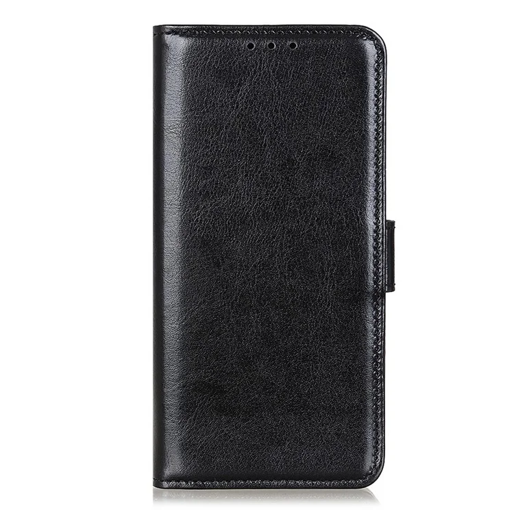 Para Motorola Edge 50 Fusion 5G Case Crazy Horse Texture PU Leather Stand Phone Cover - Preto