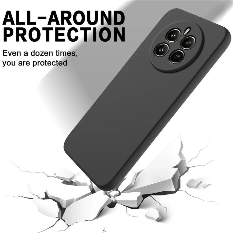 Para Realme P1 Pro 5G Case Liquid Silicone Mobile Phone Cover com Alça de Mão - Preto