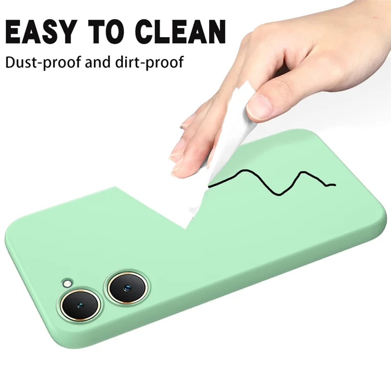 Pour vivo Y18 4G / Y18e 4G Étui en silicone liquide Housse de protection de téléphone avec sangle - Vert