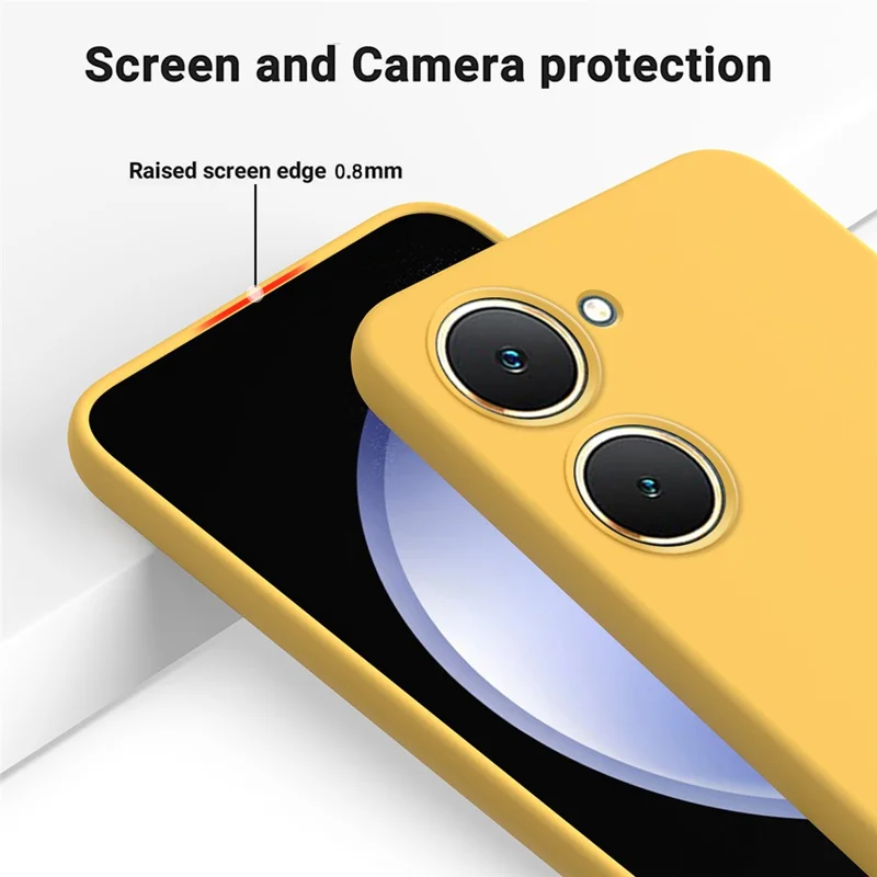 For vivo Y18 4G / Y18e 4G Liquid Silicone Case Protective Phone Cover with Strap - Yellow