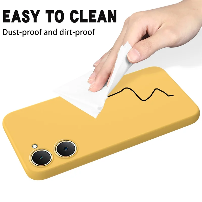 For vivo Y18 4G / Y18e 4G Liquid Silicone Case Protective Phone Cover with Strap - Yellow