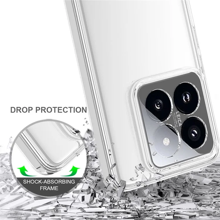 Para Xiaomi 14 Pro Case TPU+Acrílico Anti-Risco Capa de Telefone Celular Transparente