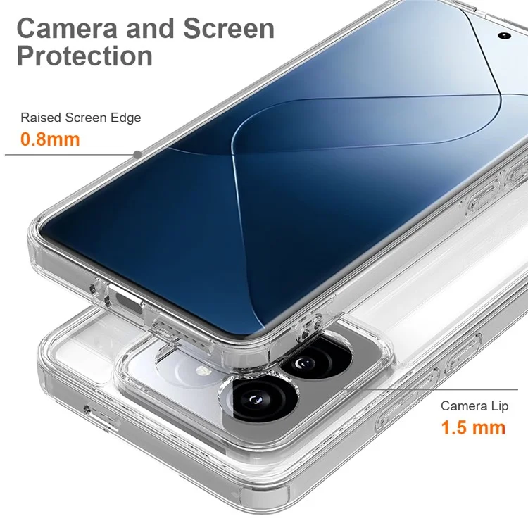 Para Xiaomi 14 Pro Case TPU+Acrílico Anti-Risco Capa de Telefone Celular Transparente