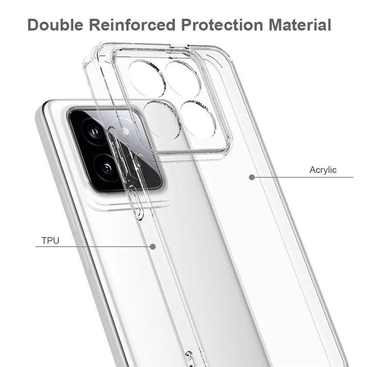Para Xiaomi 14 Pro Case TPU+Acrílico Anti-Risco Capa de Telefone Celular Transparente