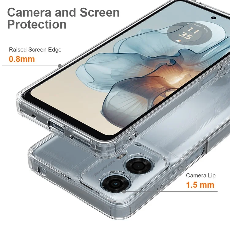 Para Motorola Moto G04 4G / G04s 4G / G24 4G Caso TPU+Acrylic Transparent Phone Cover