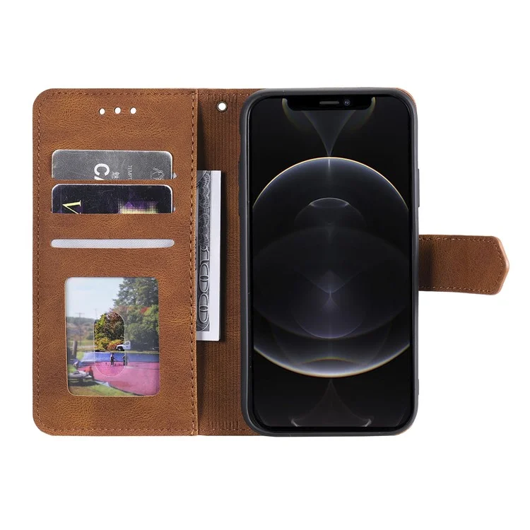 Para Motorola Edge 50 Pro 5G Capa Costura Costura Couro Flip Capa Protetora - Marrom