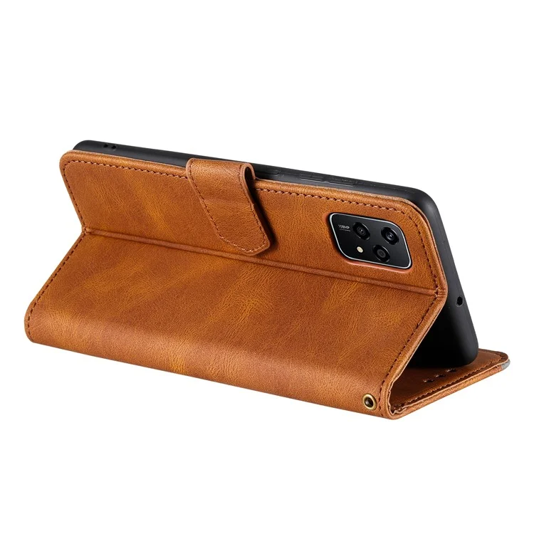 For Honor 200 Lite Case Splicing Stitching Leather Stand Wallet Phone Cover - Braun