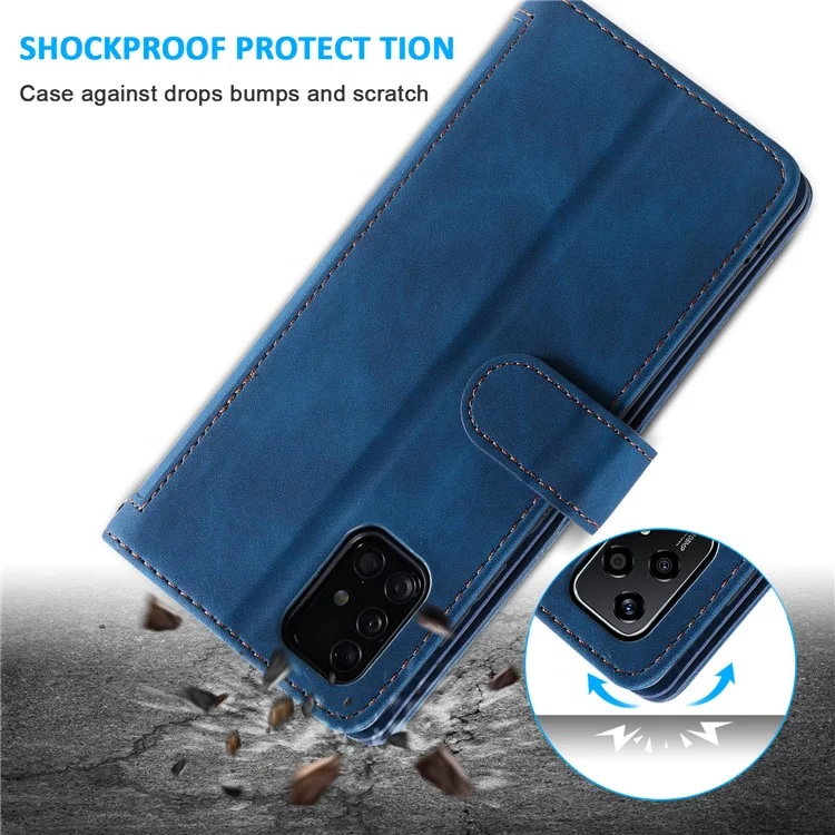 Para Honor 200 Lite Case Zipper Pocket Leather Wallet Phone Cover com 9 Card Slots - Azul
