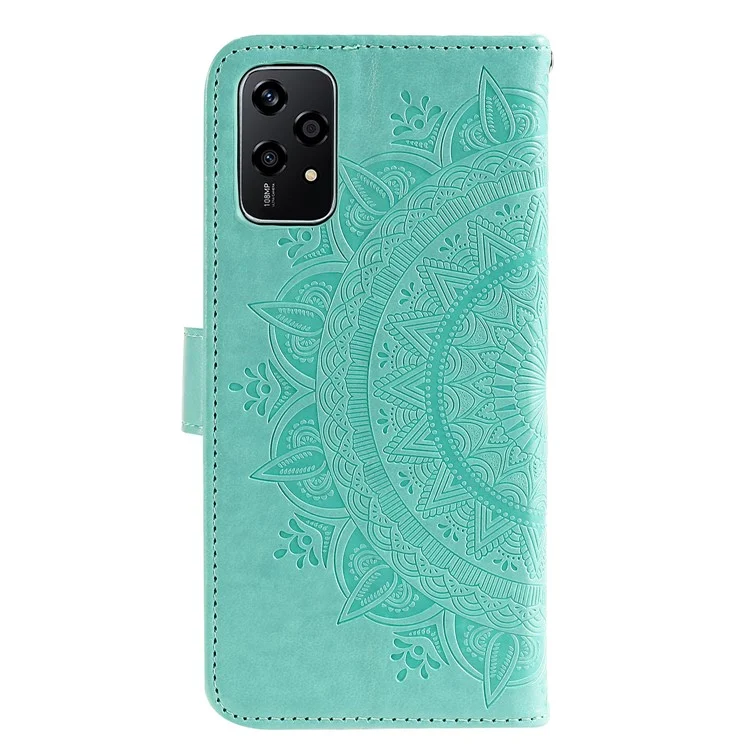 For Honor 200 Lite Case Flip Shockproof Leather Totem Wallet Phone Cover - Green