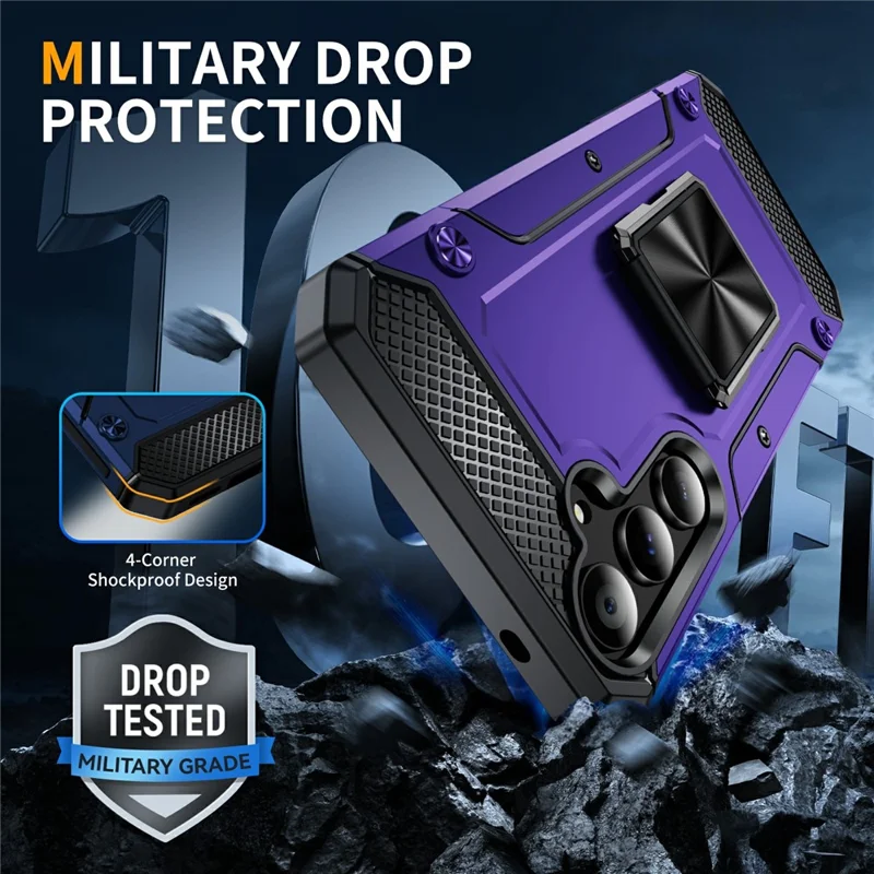 Bulk Purchasing For Samsung Galaxy A54 5G Case Military Grade Armour TPU+PC Slim Phone Cover - Purple