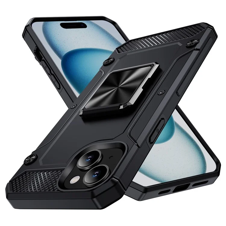 Großeinkauf für iPhone 15 Case Military Grade TPU+PC Stoßfestes Rüstung Handyhülle - Schwarz