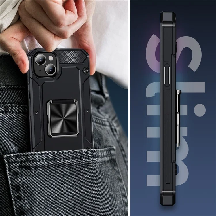 Großeinkauf für iPhone 15 Case Military Grade TPU+PC Stoßfestes Rüstung Handyhülle - Schwarz
