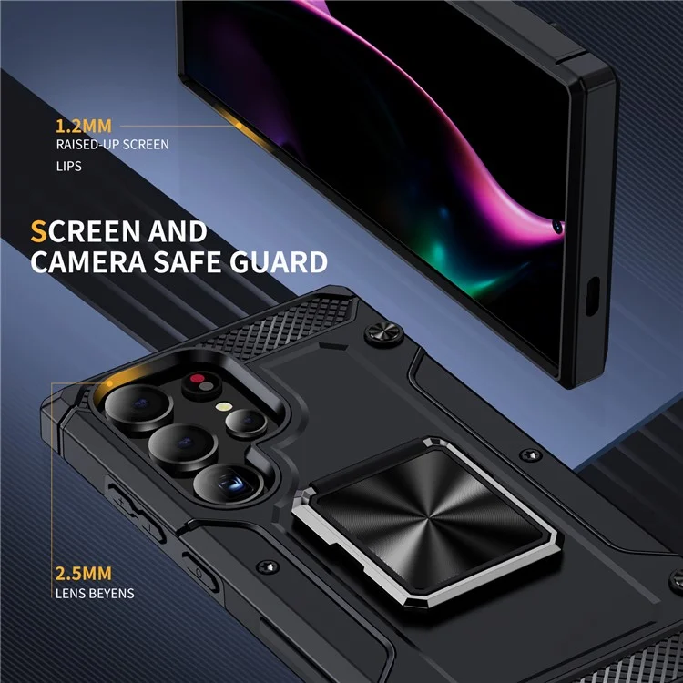 Großpackung für Samsung Galaxy S24 Ultra Case Military Grade Schutzhülle TPU+PC Handyhülle - Schwarz
