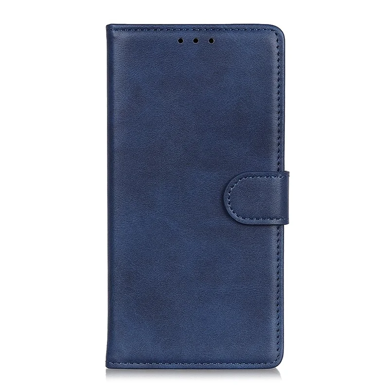 For iPhone 16 Wallet Case Cowhide Texture Anti-Scratch Leather Phone Cover - Blue