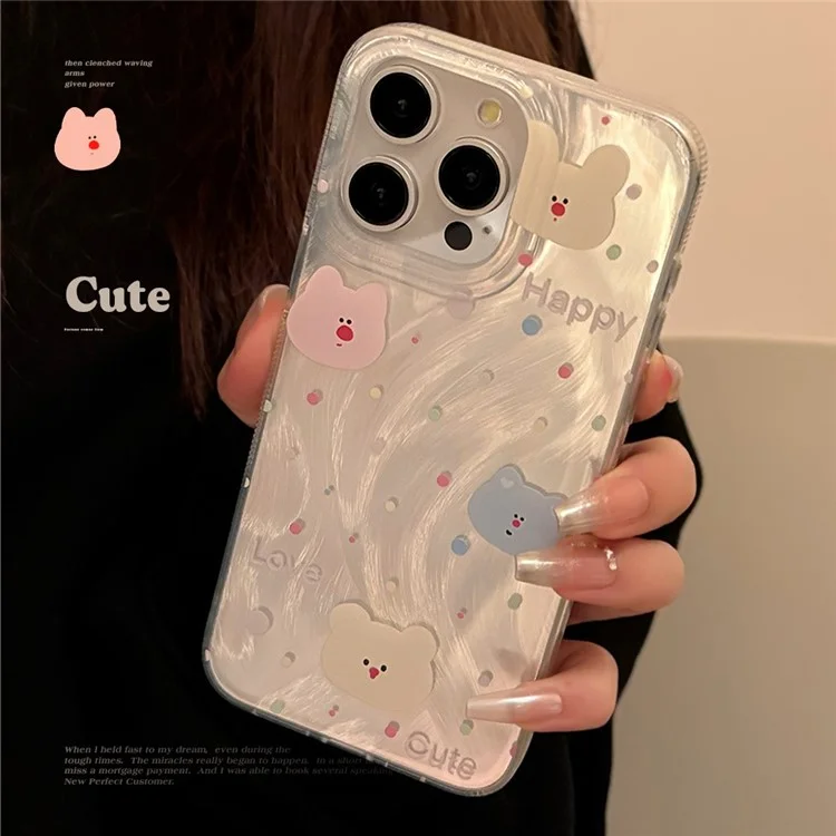 Coque TPU pour iPhone 15 Pro Max avec motif d'ours