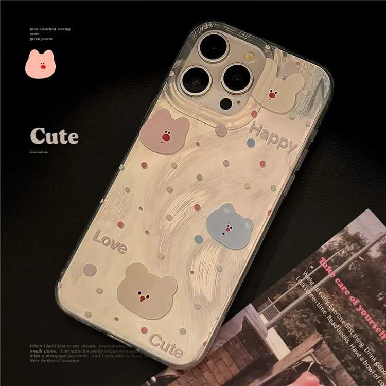 Coque TPU pour iPhone 15 Pro Max avec motif d'ours