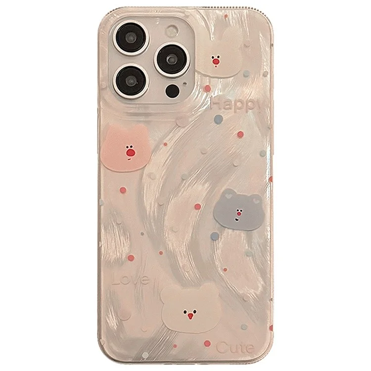 Coque pour iPhone 14 Pro Motif Ours Impression Douce TPU Housse de Téléphone