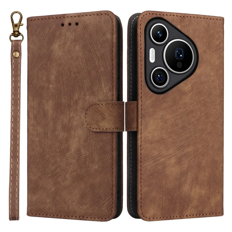 For Huawei Pura 70 Pro / Pura 70 Pro+ Case RFID Blocking Shockproof PU Leather Phone Cover - Brown